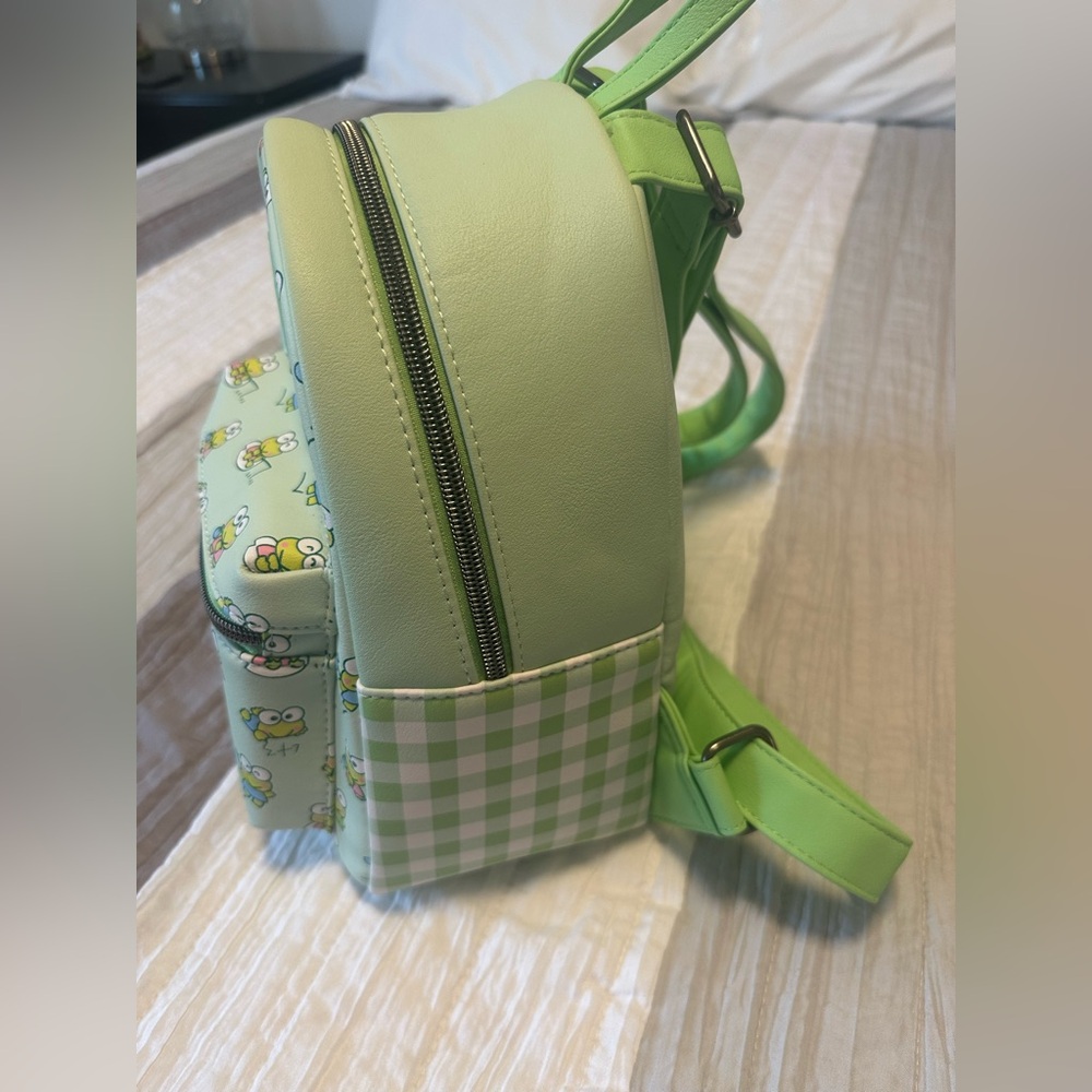 Sanrio Loungefly Exclusive Keroppi Gingham Mini Backpack - Picture 4 of 8